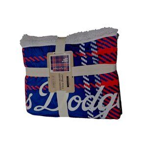 Los Angeles Dodgers Pegasus 50" x 60" Plaid Flannel Sherpa Plush Blanket MLB New